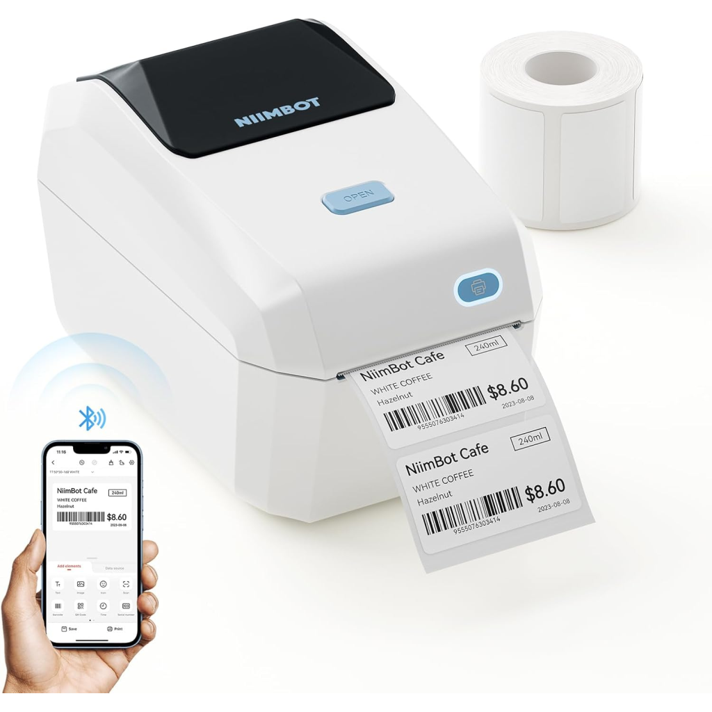 NIIMBOT K3, Taşınabilir, Mürekkepsiz, Termal Etiket Yazıcı (Bluetooth, Wifi) Krem