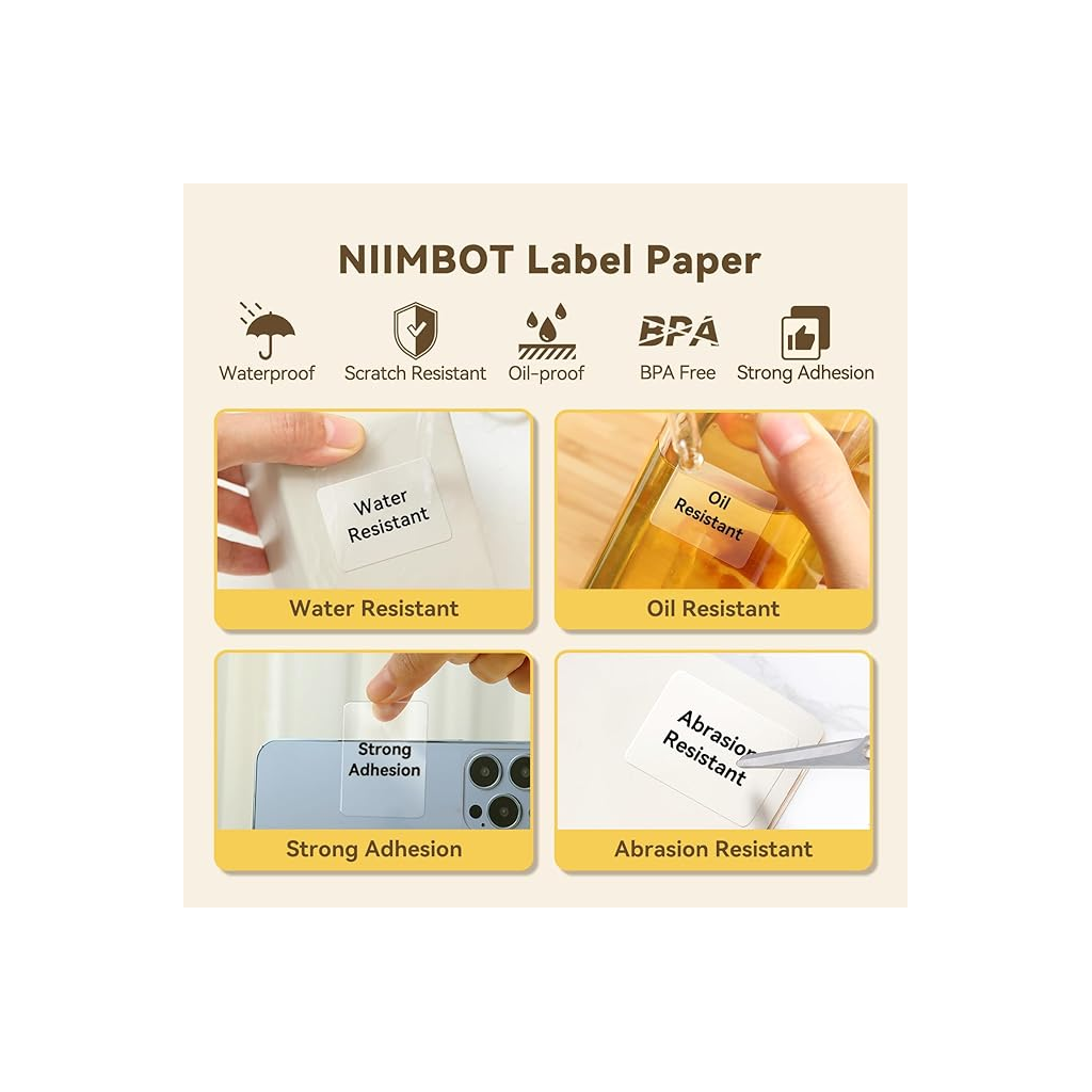 NIIMBOT T40 Etiket 40mm x 60mm 125 adet Şeffaf  (B1,B21S,B3S)