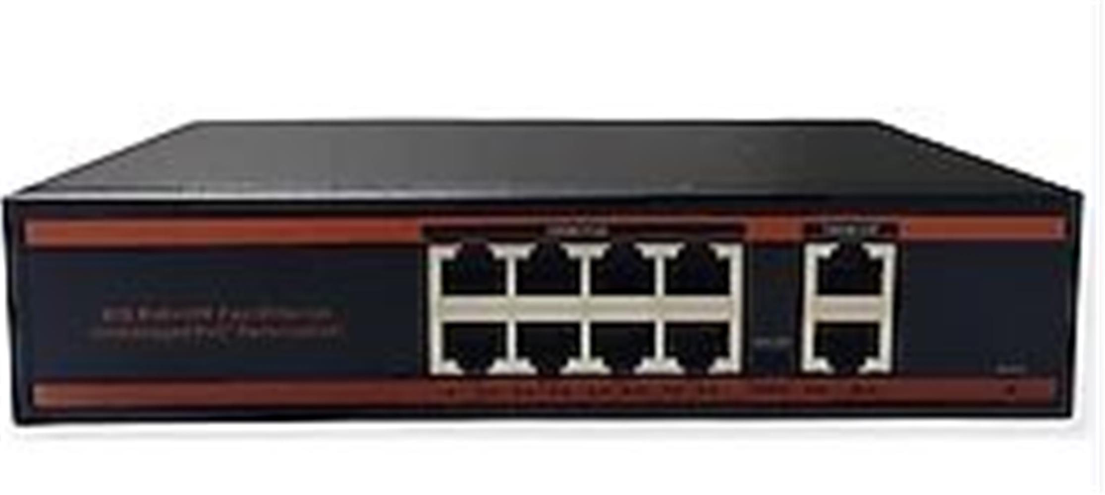 Nova HIF0820GBL-C 8 Port Poe+ 10-100 Mbps 2 Port 10-100-1000 Mbps Uplink Switch
