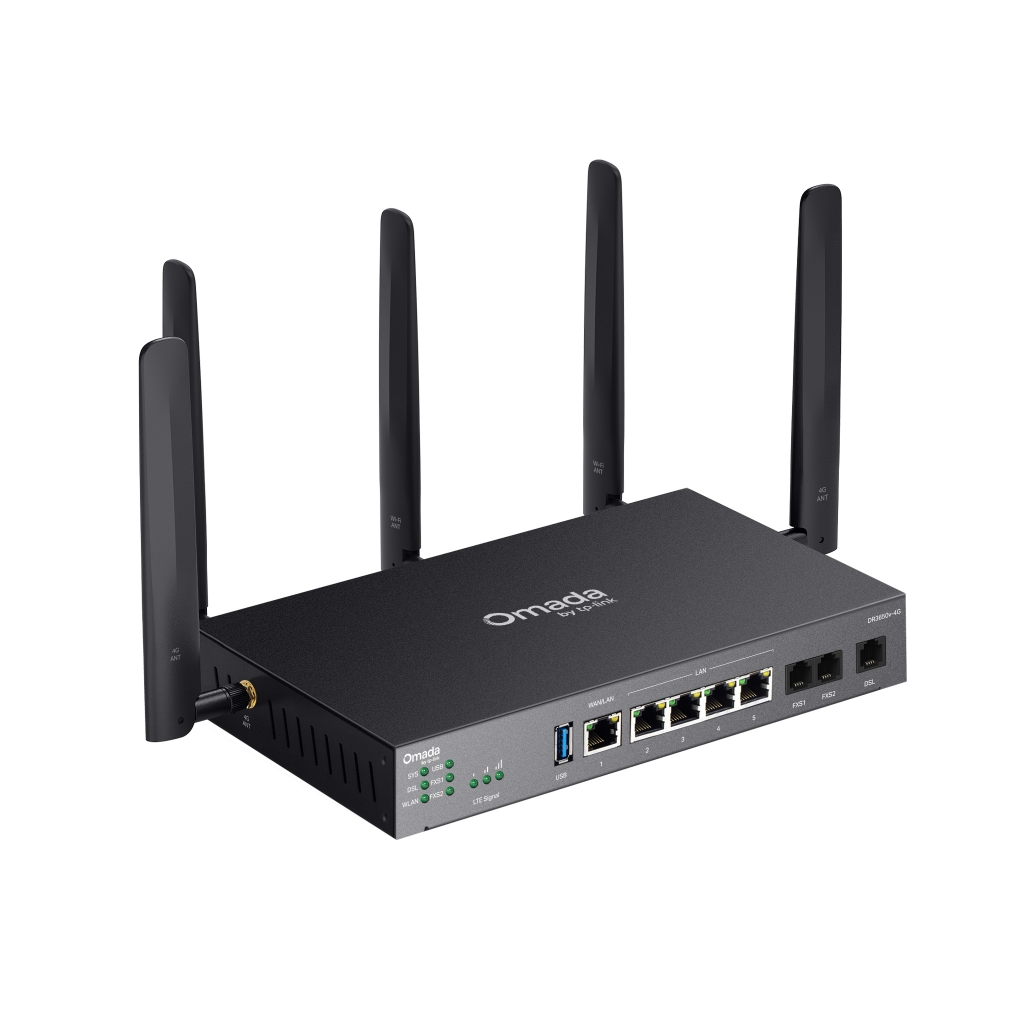 OMADA DR3650v-4G, Wi-Fi 6, AX3000, Dual Band, Gigabit, Masaüstü Load Balance VPN Gateway