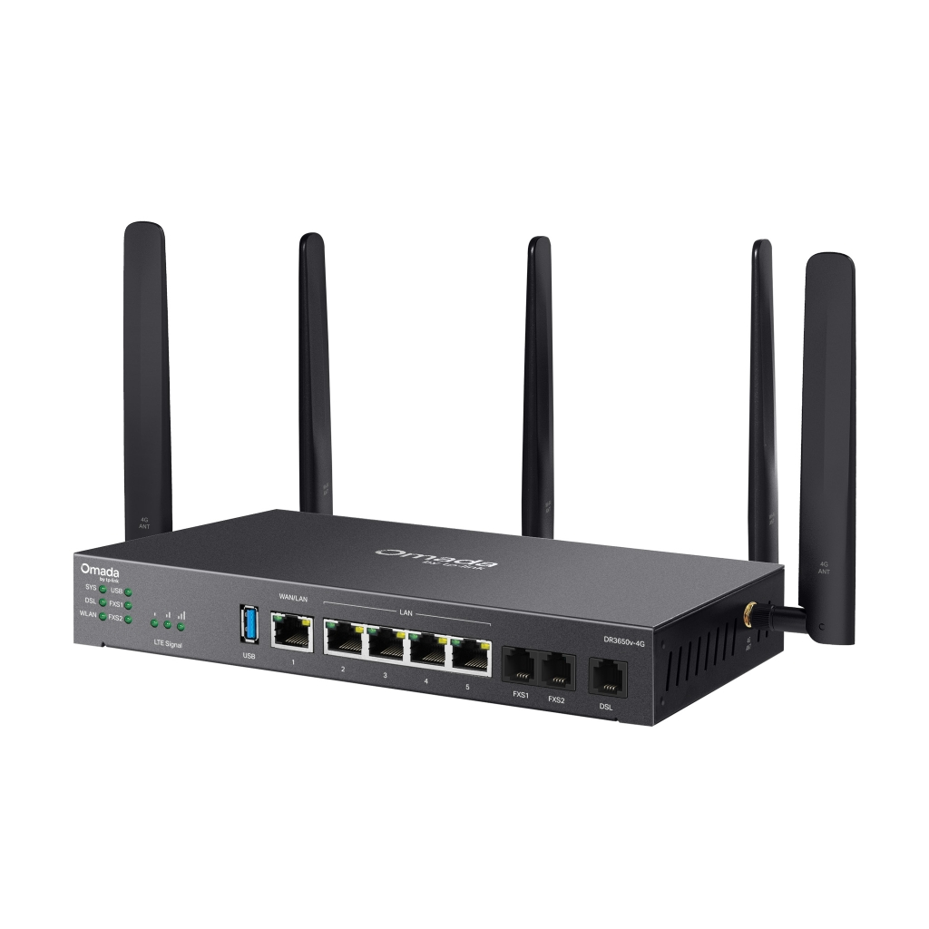 OMADA DR3650v-4G, Wi-Fi 6, AX3000, Dual Band, Gigabit, Masaüstü Load Balance VPN Gateway