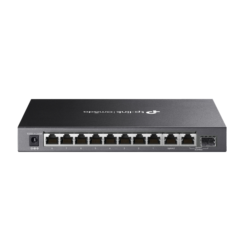 OMADA DS110GMP, 10 Port Gigabit,  8 Port Gigabit PoE+, 123W, 1 Port Combo Gigabit SFP, Yönetilemez, Metal Kasa Masaüstü Sessiz Switch