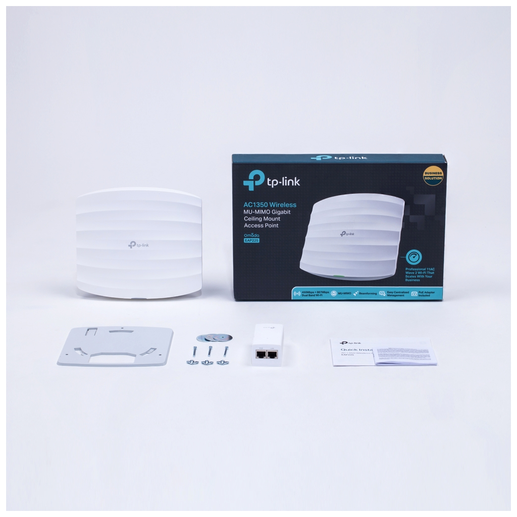 OMADA EAP225, 1Port Gigabit PoE, 1350Mbps,  Dual Band, Aktif Poe, Tavan  tipi Access Point