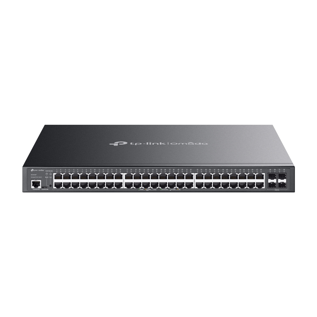 OMADA SG3452P, 48 Port Gigabit,  48 Port Gigabit PoE+, 384W, 4 Port SFP, L2+ Yönetilebilir, Rackmount Metal Kasa Switch