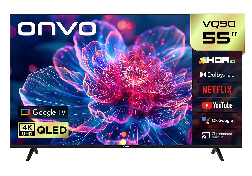 ONVO 55VQ90F3UA 55 140 Ekran Uydu Alıcılı 4K Ultra HD Google Smart QLED TV
