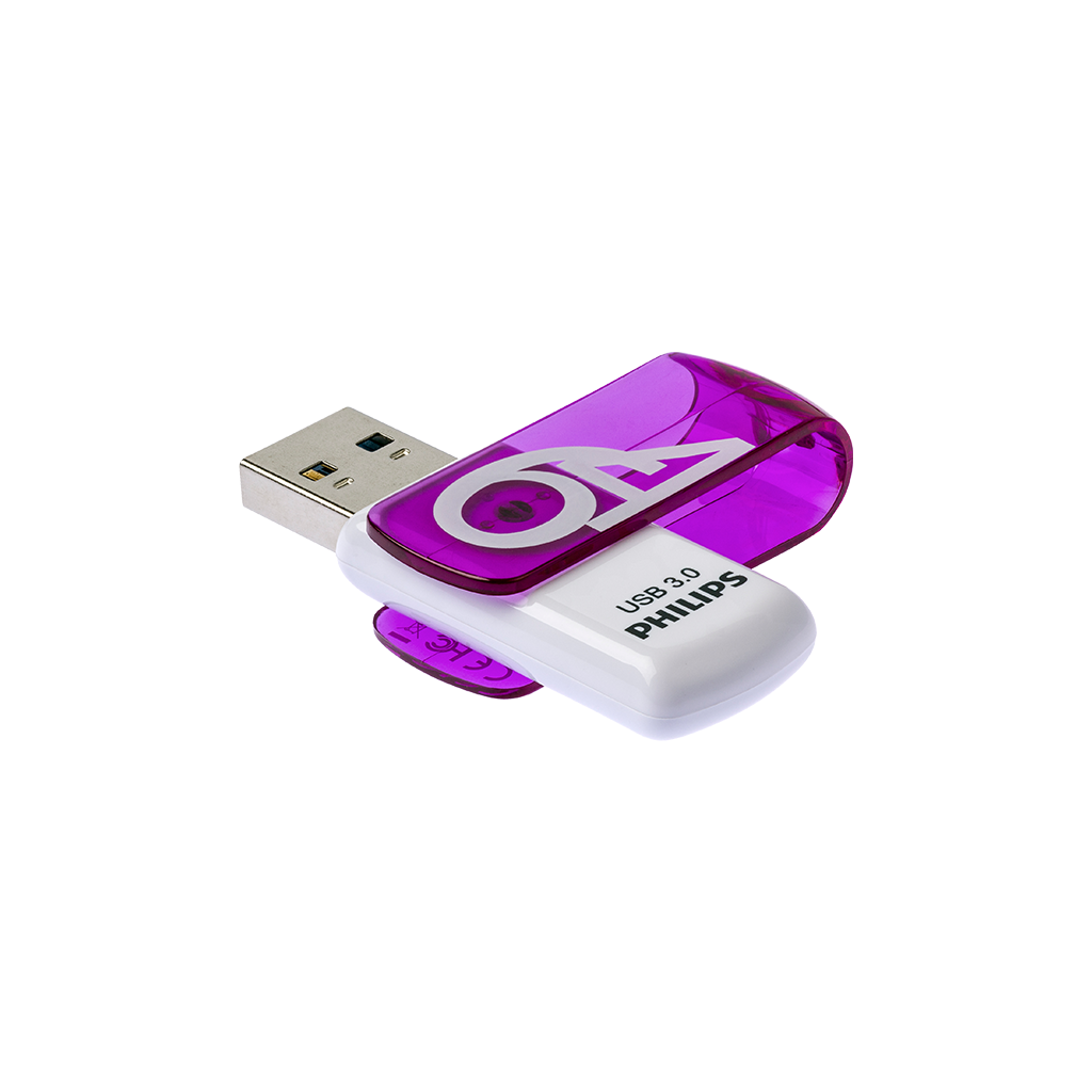 PHILIPS FM64FD00B, 64GB, USB 3.0, Vivid, Mor, Flash Disk