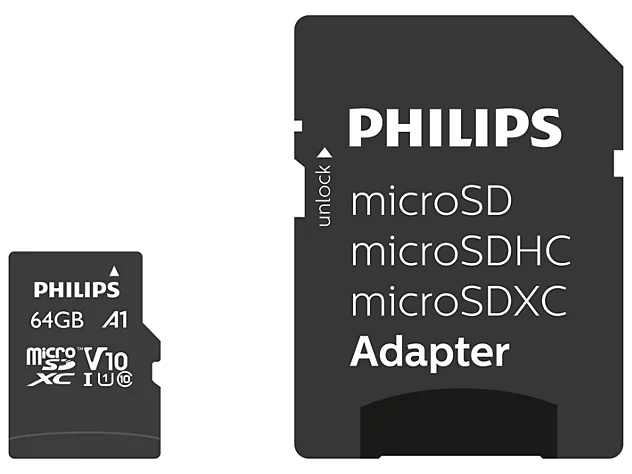 PHILIPS MicroSD 64GB FM64MP45B/00 Class10 Hafıza Kartı