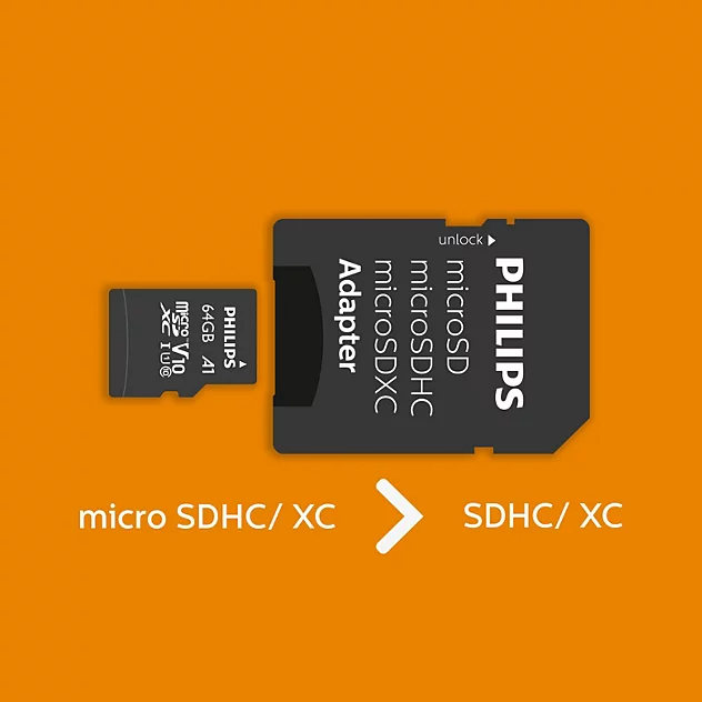 PHILIPS MicroSD 64GB FM64MP45B/00 Class10 Hafıza Kartı