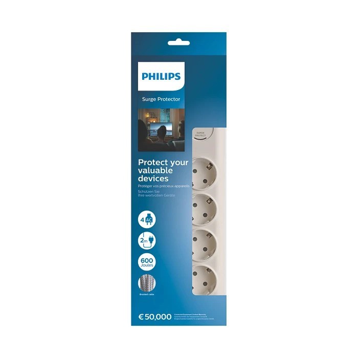 PHILIPS SPN7040WA/62 600J 4LÜ / 2M AKIM KORUMALI PRİZ