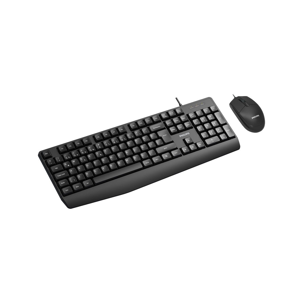 PHILIPS SPT6237B KABLOLU USB STANDART SİYAH Q KLAVYE+MOUSE