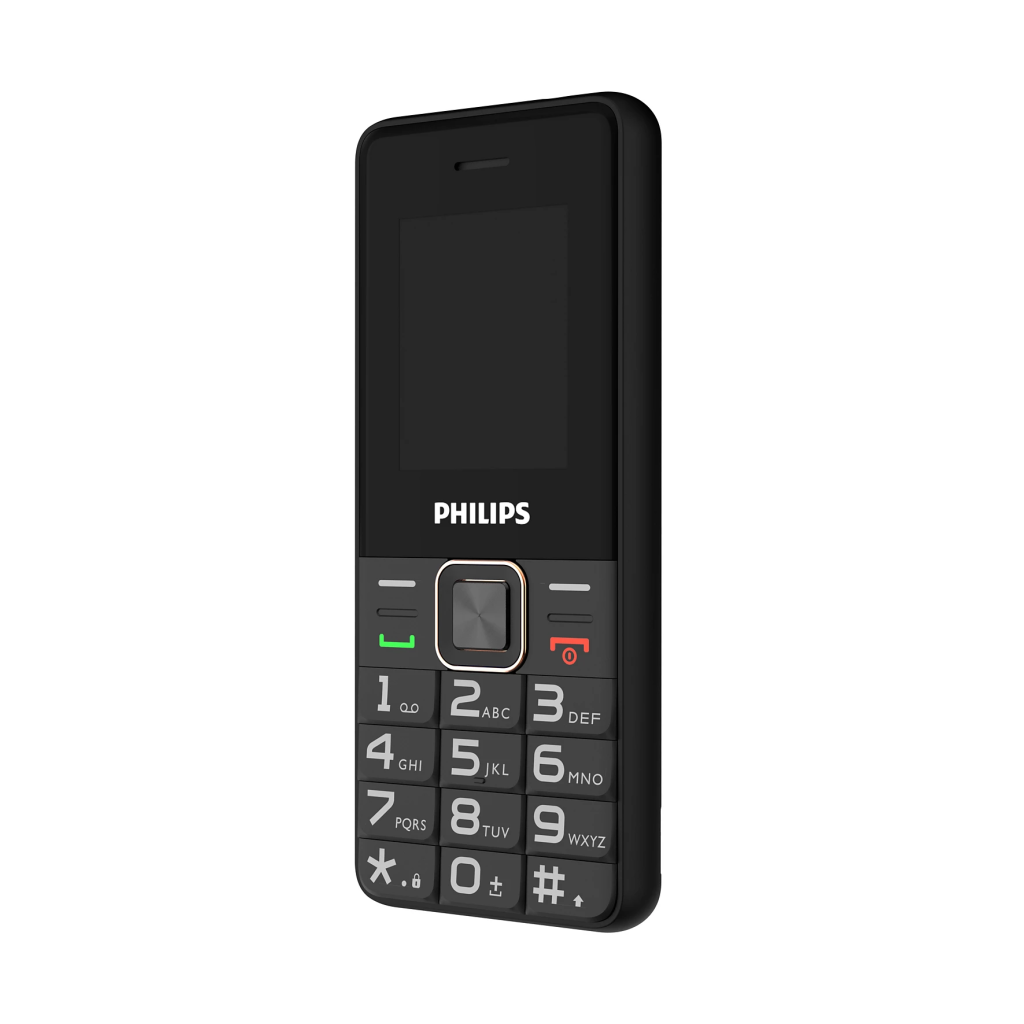 PHILIPS Xenium E6105, 128Mb, Siyah, 48Mb Ram, 1,77inc Ekran, 4G Çift Sim Desteği, FM Radyo, 1000mAh Pil, Türkiye KVK Garantili