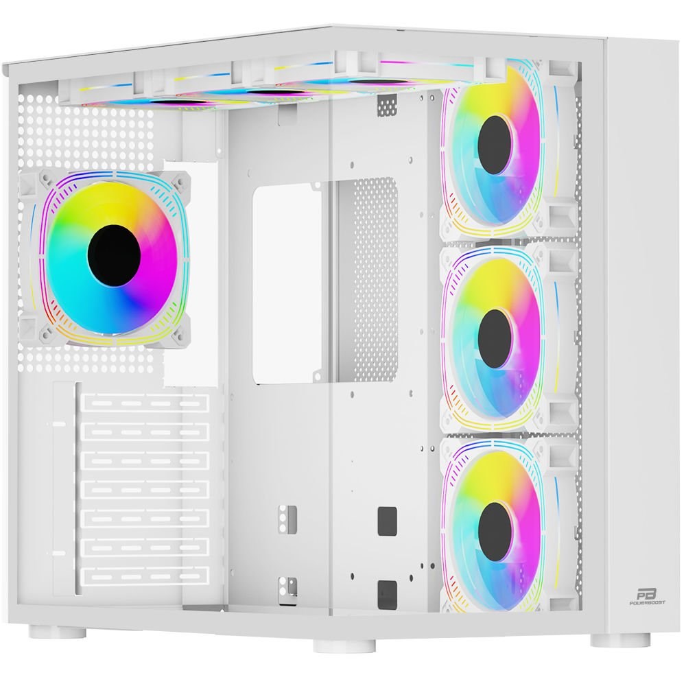 POWER BOOST PB-SS02W 7x ARGB FAN ATX SEA VIEW USB3.0 BEYAZ KASA