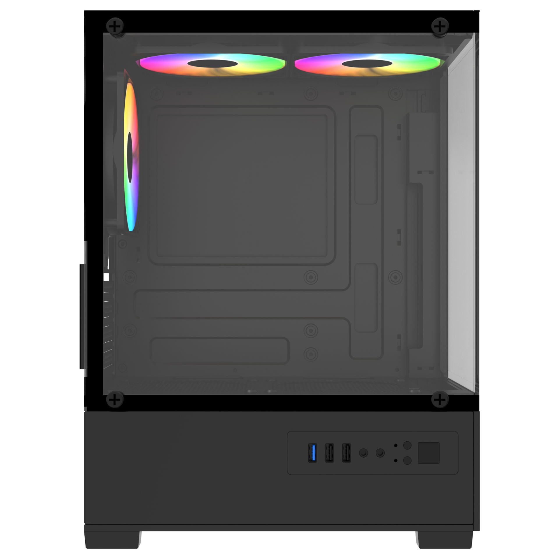 POWERBOOST 500W PB-M5001B 3-Rainbow Fanlı Micro-Tower PC Kasası