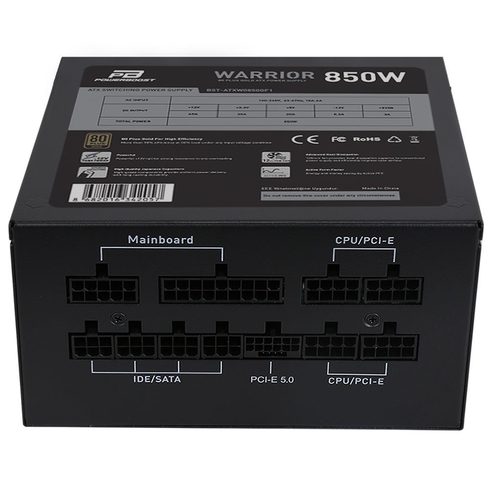 POWERBOOST 850W 80+ GOLD WARRIOR BST-ATX0850GF1 PCIE 5.0 Tam Modüler Power Supply