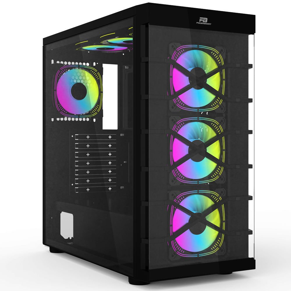 POWERBOOST PB-GR222BB 7-RGB Fanlı Gaming Mid-Tower PC Kasası