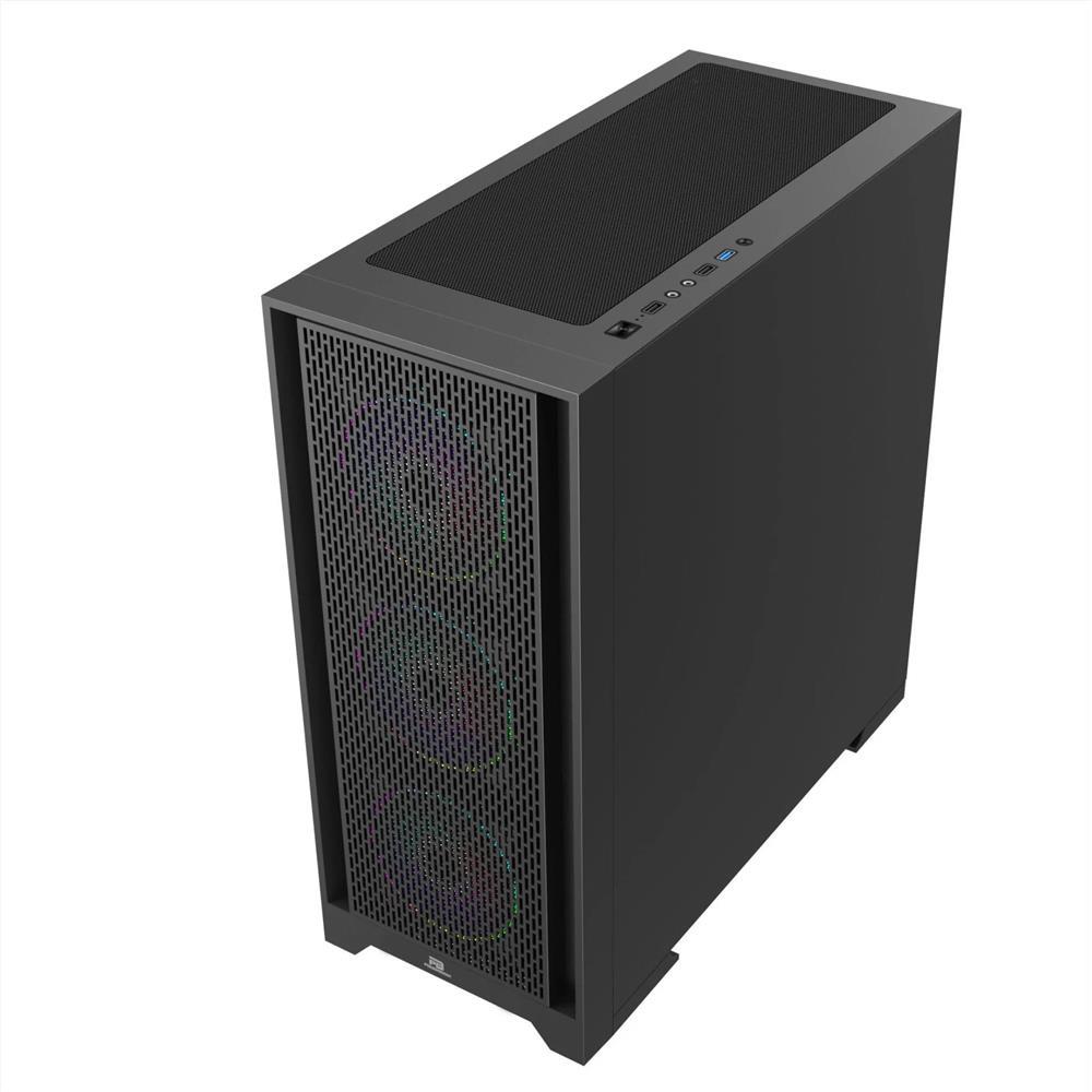 PowerBoost PB-PS5846B 600W ATX USB 3.0 Rainbow Fanlı Mesh Gaming Siyah Kasa