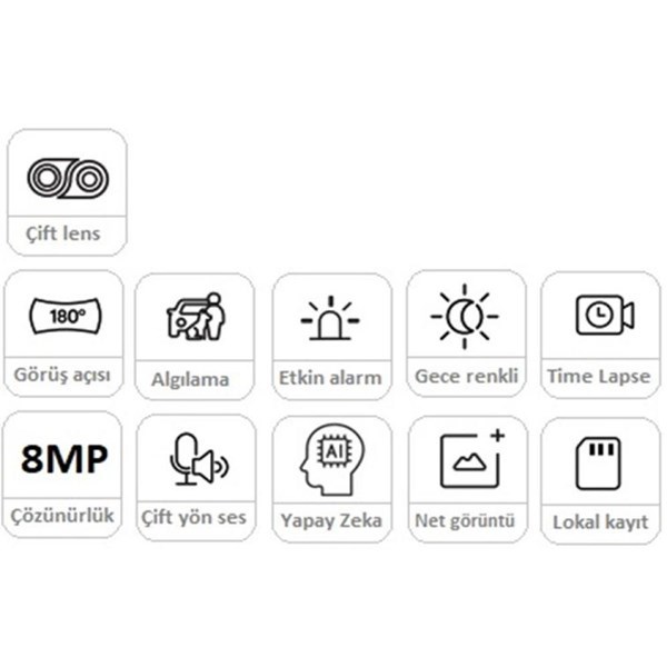 REOLINK 8MP Panoramik 3.2mm 180° Çift Lensli Wıfı Kablosuz IP Kamera Duo 2
