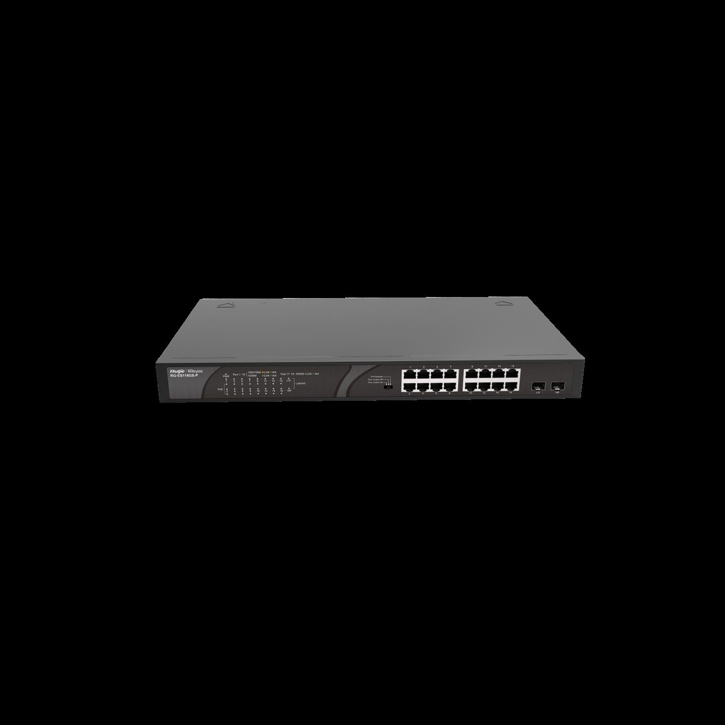 RUİJİE-REYEE RG-ES118GS-P 16XGE 2XGE/SFP F.GİGABİT 247W POE SWİTCH