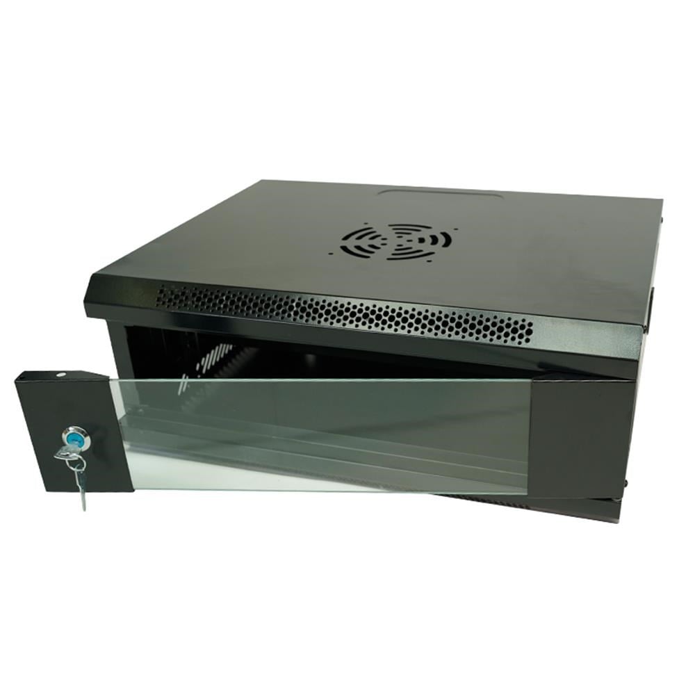 Racksan ML-6404S 4U Duvar Tipi Kabinet (200-530-400) Raf+Fan+Priz