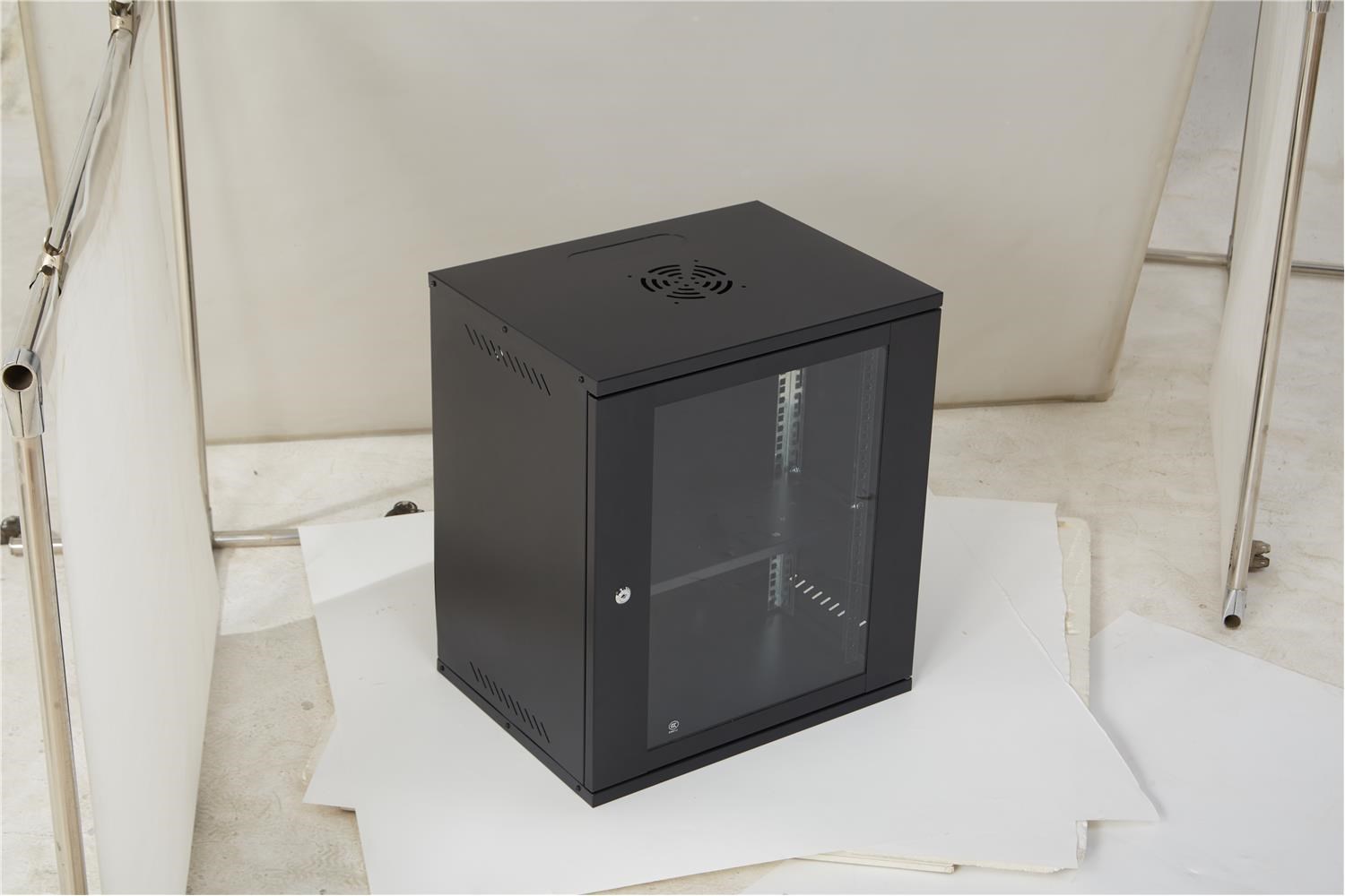 Racksan SE-6412S 12U Duvar Tipi Kabinet (600-530-400) Raf+Fan+Priz