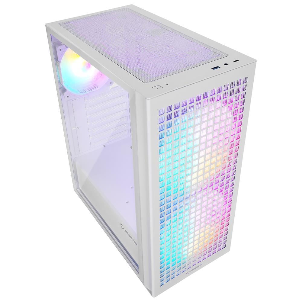 Rampage GYRA V1 WHITE Mesh 650W 80 Plus Bronze 1-12cm+2-16cm Rainbow Fan Type-c Oyuncu Kasası