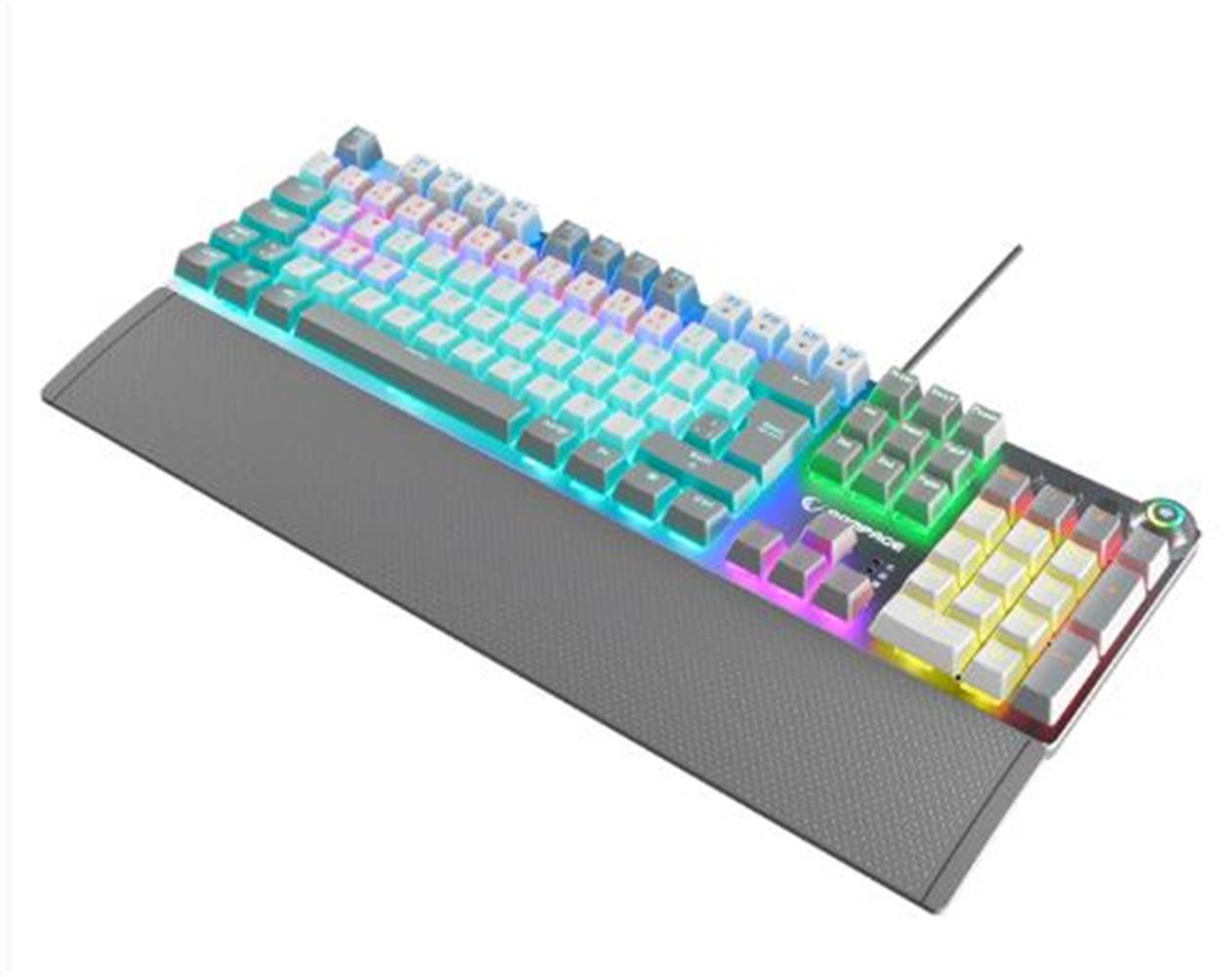 Rampage KB-R28 BLADE PLUS Beyaz - Gri Gökkuşağı Aydınlatmalı Tam Türkçe Red Switch Gaming Klavye