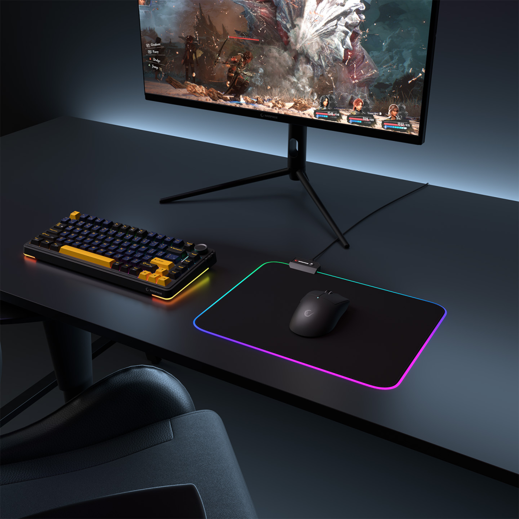 Rampage MP-21, PULSAR M RGB, 252x328x3mm, RGB Led, Gaming, MOUSE PAD (Siyah)