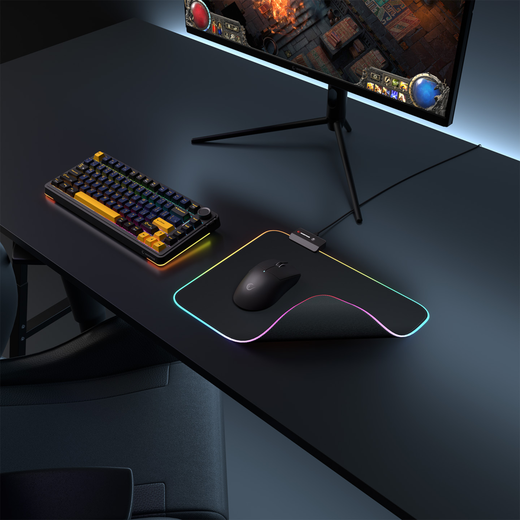 Rampage MP-23, BLITZ M RGB, 252x328x3mm, RGB Led, Gaming, MOUSE PAD (Siyah)