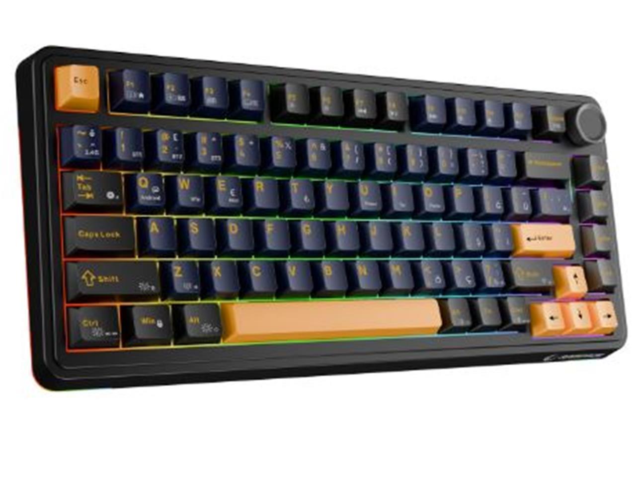 Rampage Quell Siyah Hot Swap 2.4G + BT Wireless RGB Gasket Oil Switch Türkçe Q PBT  Mekanik Klavye