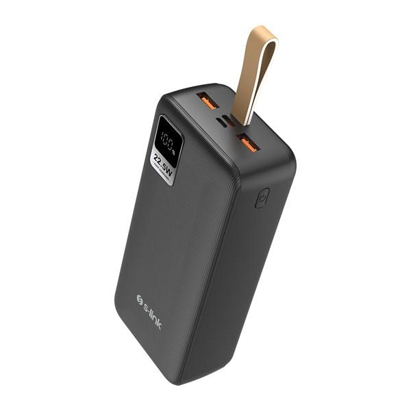 S-LINK G330 30000mAh Micro+Type-C+USB PD20W+QC3.0 18W Siyah LCD Taşınabilir Pil Şarj Cihazı Powerbank