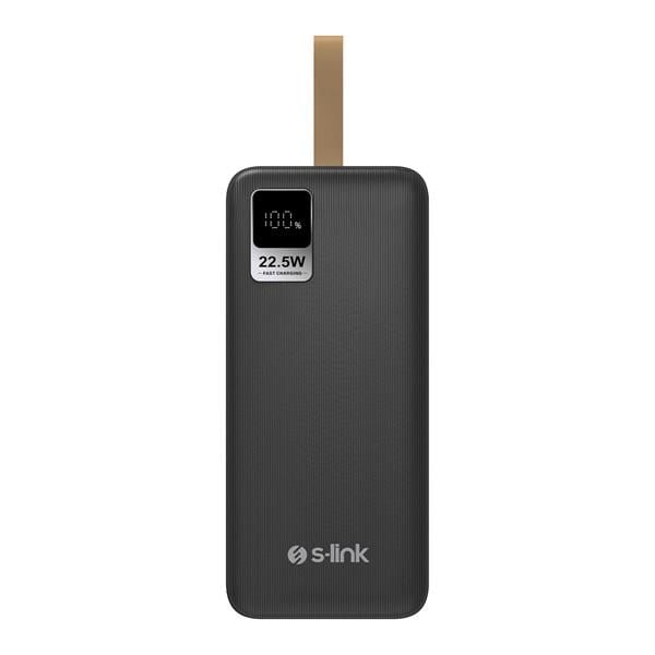 S-LINK G330 30000mAh Micro+Type-C+USB PD20W+QC3.0 18W Siyah LCD Taşınabilir Pil Şarj Cihazı Powerbank