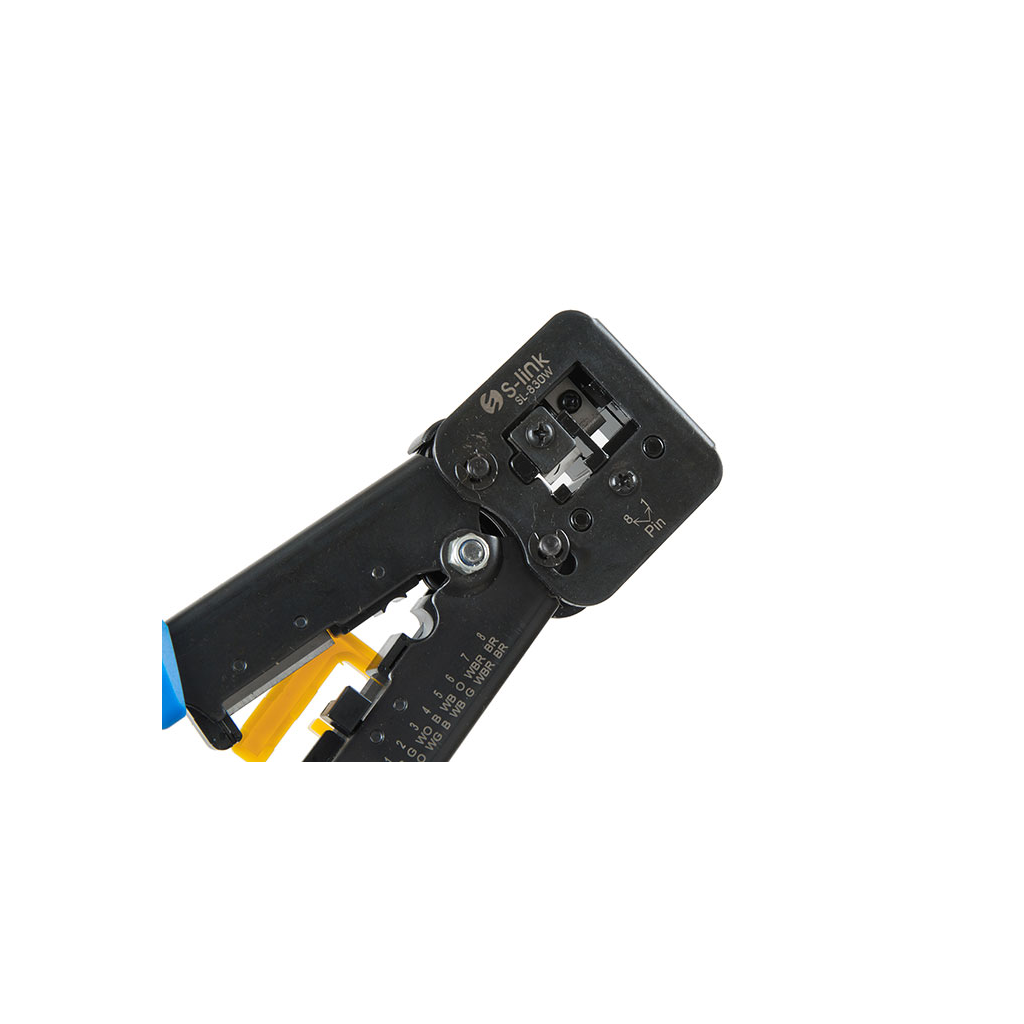 S-LINK SL-830W, RJ45/RJ11 ikili Pense,  Yeni Nesil Kablo Ucu Konnektör Sıkma Pensesi