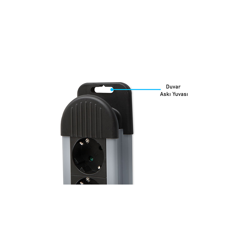 S-LINK Swapp SPGKS05, 5 Soket, Akım Korumalı Priz, 1.5Mt Kablo, 900 Joule (Gri) %100 Bakır