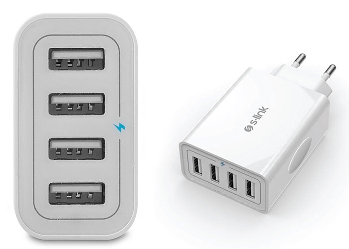 S-LINK Swapp SW-C8 4*USB 5V 5.6A Ev Şarj Adaptör