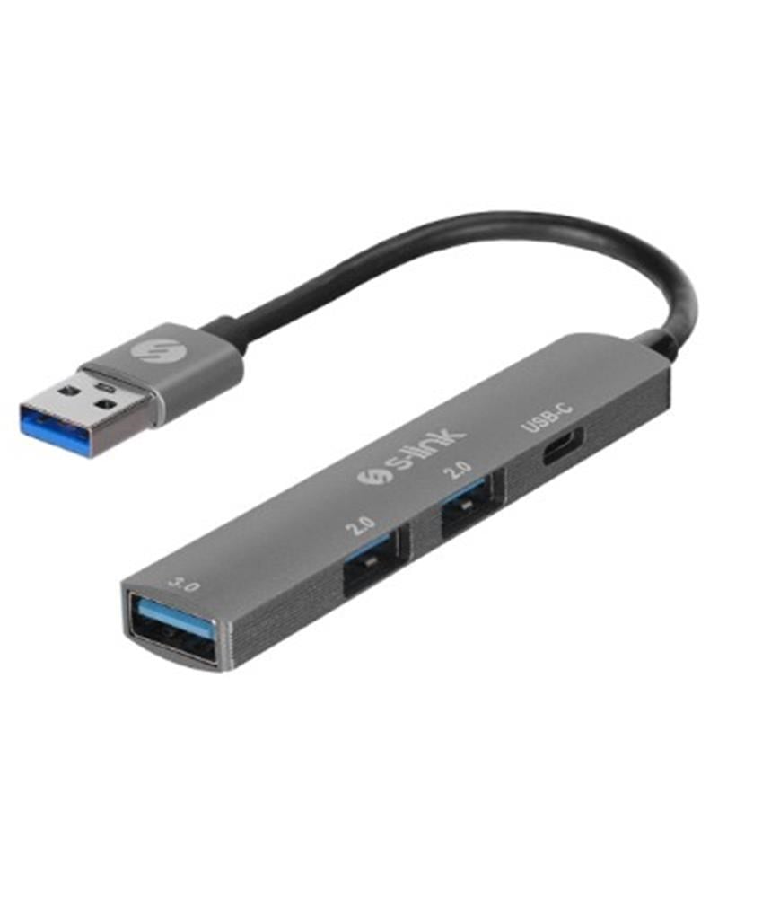 S-link SW-U333 3-USB 2.0, 1-USB 3.0 USB Metal USB Hub