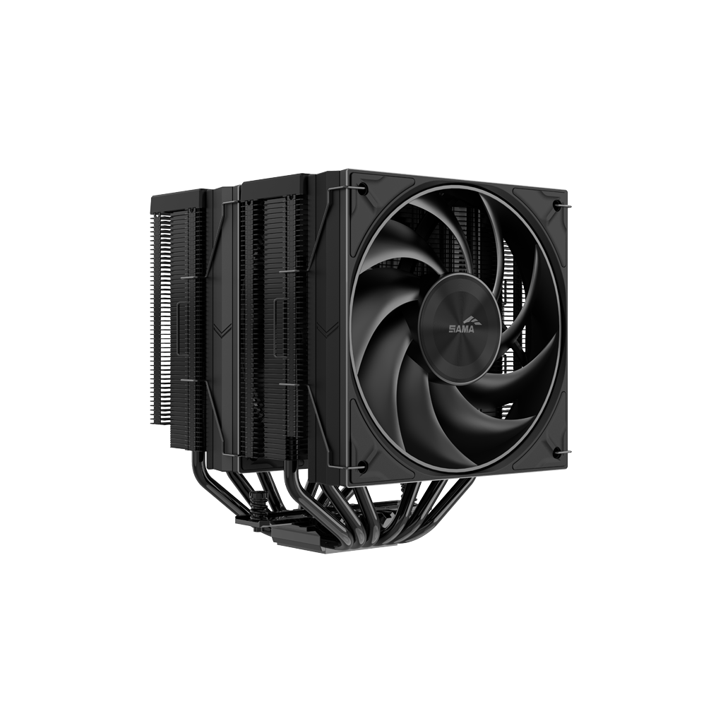 SAMA A60B, Black, 2x120mm MONO Fan, Kule Tipi Hava Soğutma, 6 adet Gelişmiş Siyah Kaplamalı Bakır Isı Borusu, CPU Fan (AMD ve INTEL Tüm işlemciler ile uyumlu)