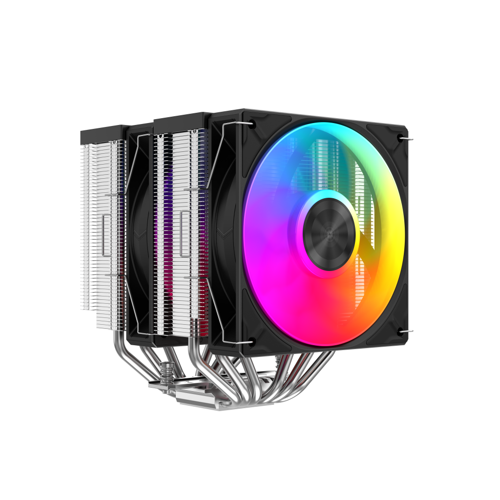 SAMA A60L, Black, 2x120mm ARGB Fan, Kule Tipi Hava Soğutma, 6 adet Gelişmiş Nikel Kaplı Bakır Isı Borusu, CPU Fan (AMD ve INTEL Tüm işlemciler ile uyumlu)