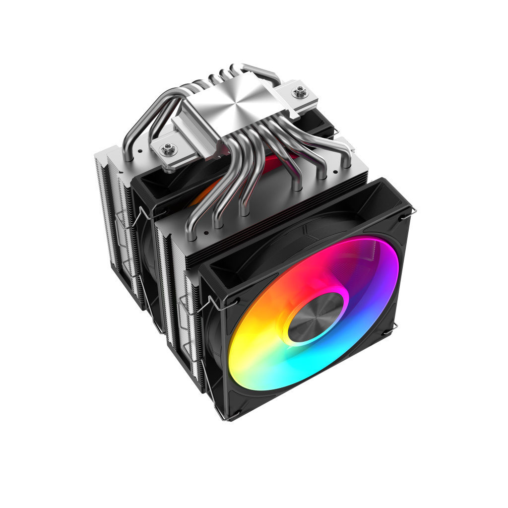 SAMA A60L, Black, 2x120mm ARGB Fan, Kule Tipi Hava Soğutma, 6 adet Gelişmiş Nikel Kaplı Bakır Isı Borusu, CPU Fan (AMD ve INTEL Tüm işlemciler ile uyumlu)