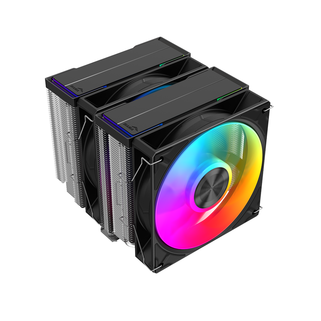 SAMA A60L, Black, 2x120mm ARGB Fan, Kule Tipi Hava Soğutma, 6 adet Gelişmiş Nikel Kaplı Bakır Isı Borusu, CPU Fan (AMD ve INTEL Tüm işlemciler ile uyumlu)