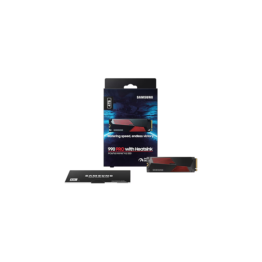 SAMSUNG MZ-V9P4T0CW, 990 PRO, 4TB, 7450/6900, Gen4, NVMe PCIe M.2 2280, SSD (Soğutuculu) (Türkiye Distribütörü Garantili)