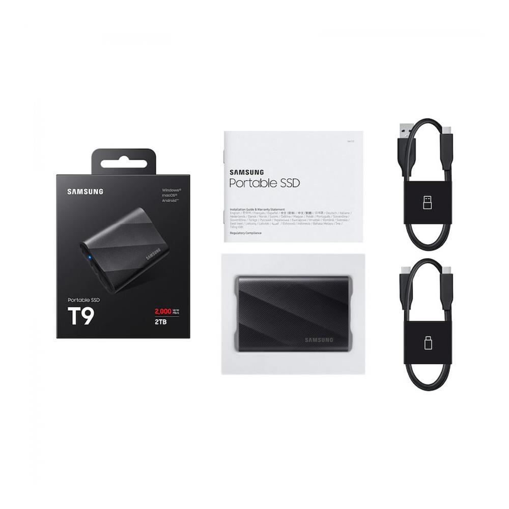 Samsung 2TB T9 Mini USB 3.2 Gen 2.2 Type C Siyah Taşınabilir SSD MU-PG2T0B-WW