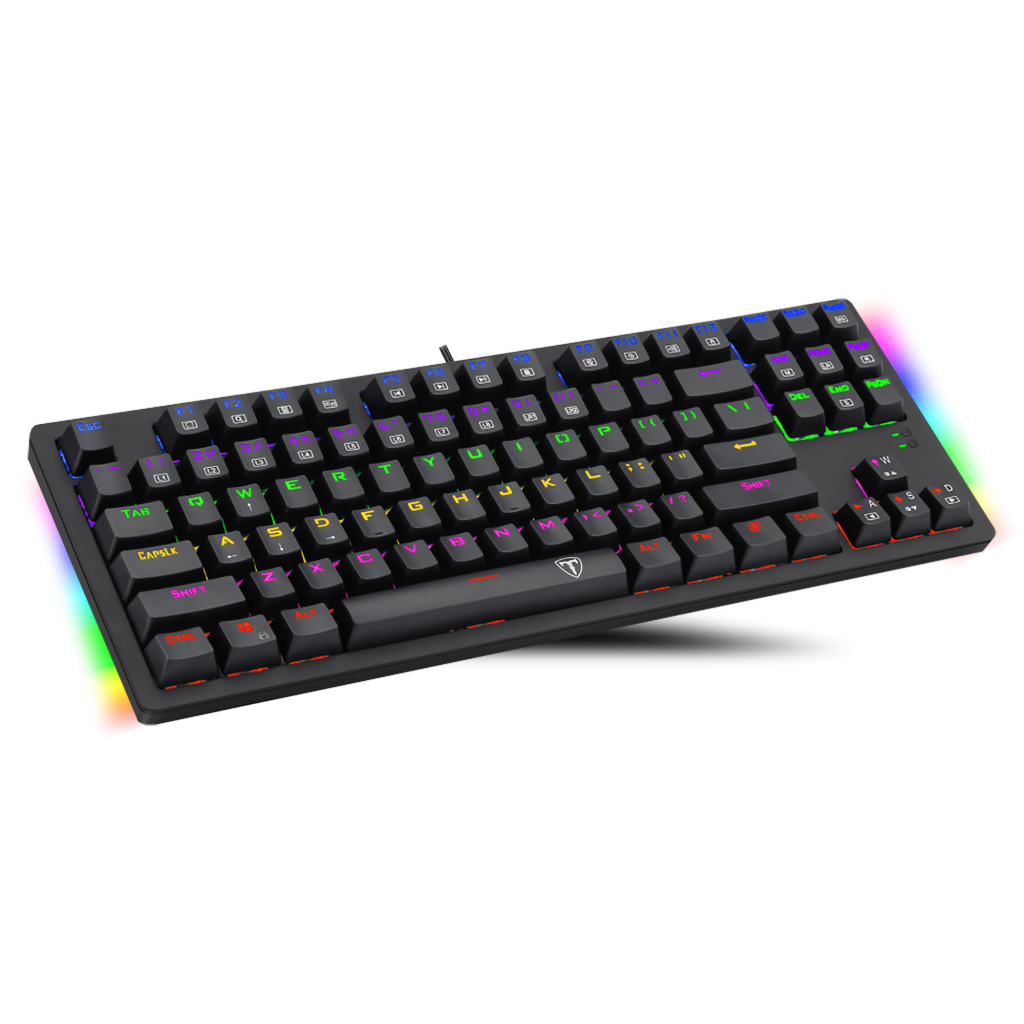 T-DAGGER BALI, T-TGK311-BL, USB Kablolu, Türkçe Q,  Rainbow Backlight, Blue Mekanik Switch, 87 Tuşlu, Gaming Klavye