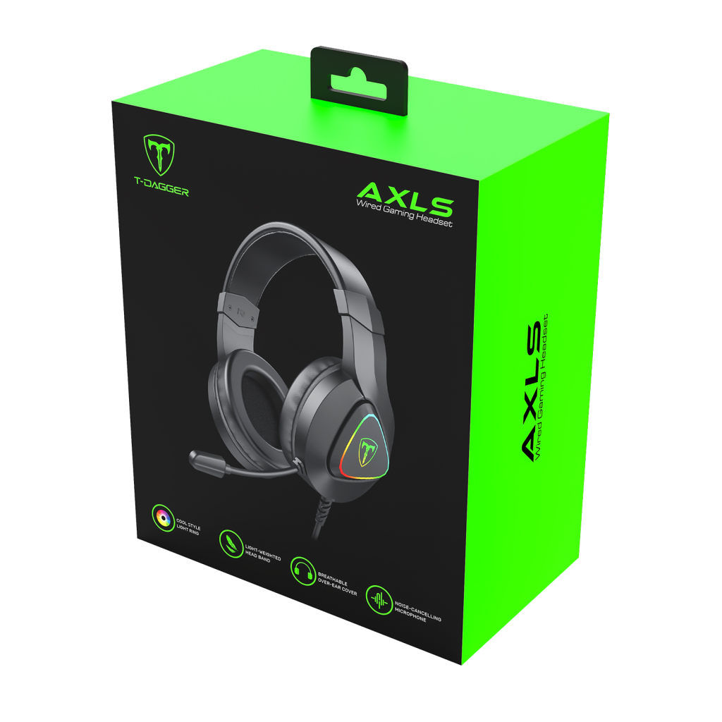 T-DAGGER T-RGH306 AXLS, 7.1 Surround Sound, Renkli Aydınlatma, 2.10Mt USB Kablolu, Mikrofonlu, Gaming Kulaklık