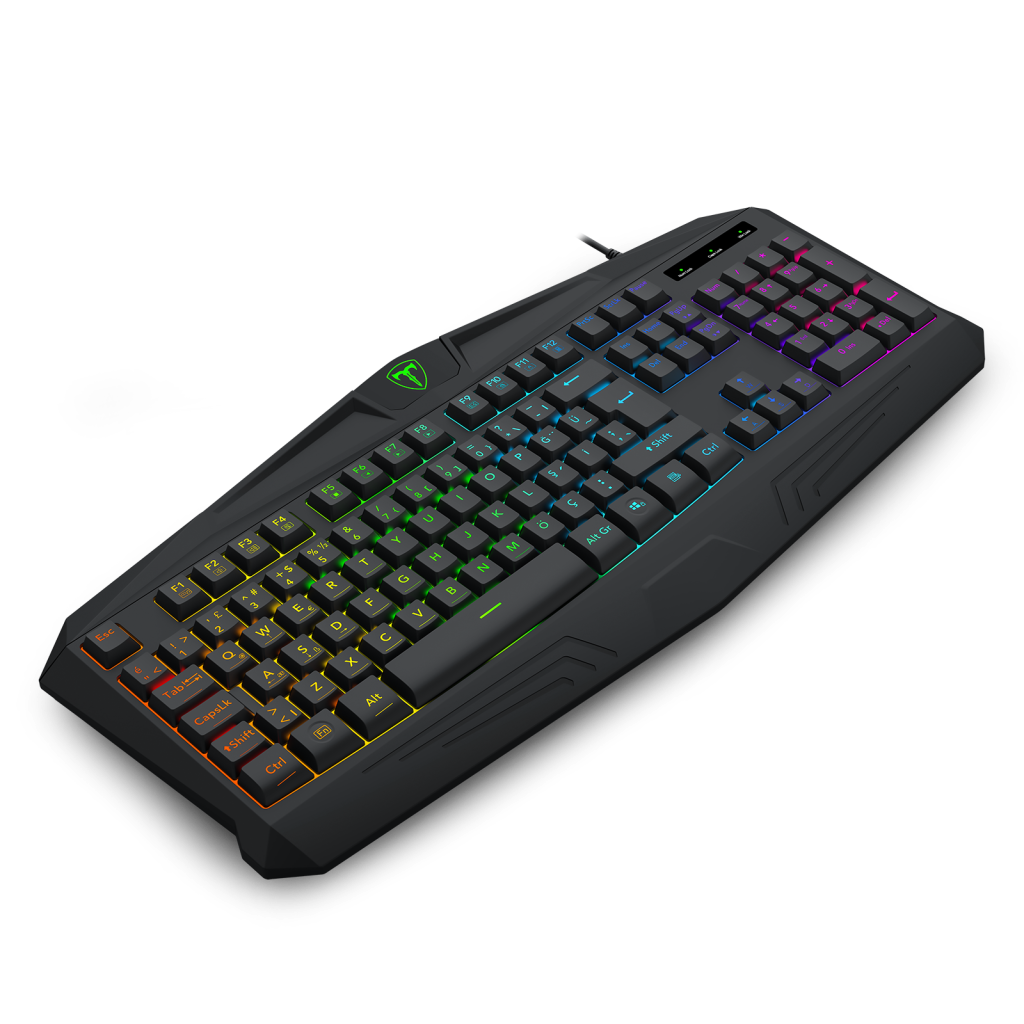 T-DAGGER TANKER, T-TGK106, USB Kablolu, Türkçe Q, Rainbow Backlight, Membran Tuşlar, 104 Tuşlu, Gaming Klavye