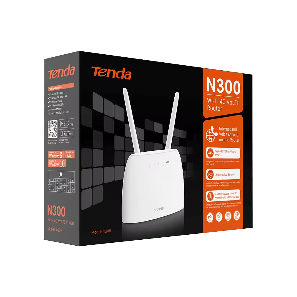 TENDA 4G06 Wıfı4 N300 4G VoLTE Router