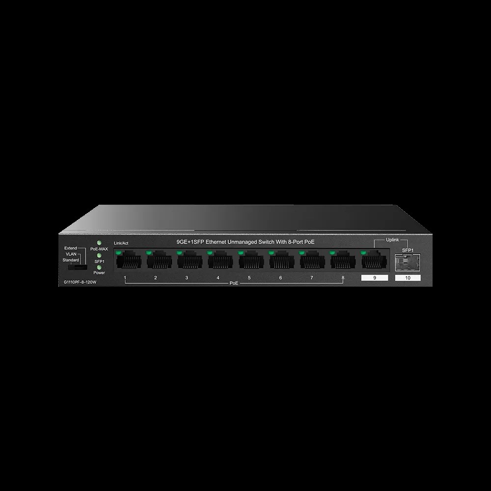 TENDA TEG1110PF-8-120W 10PORT 10/100/1000 SWITCH