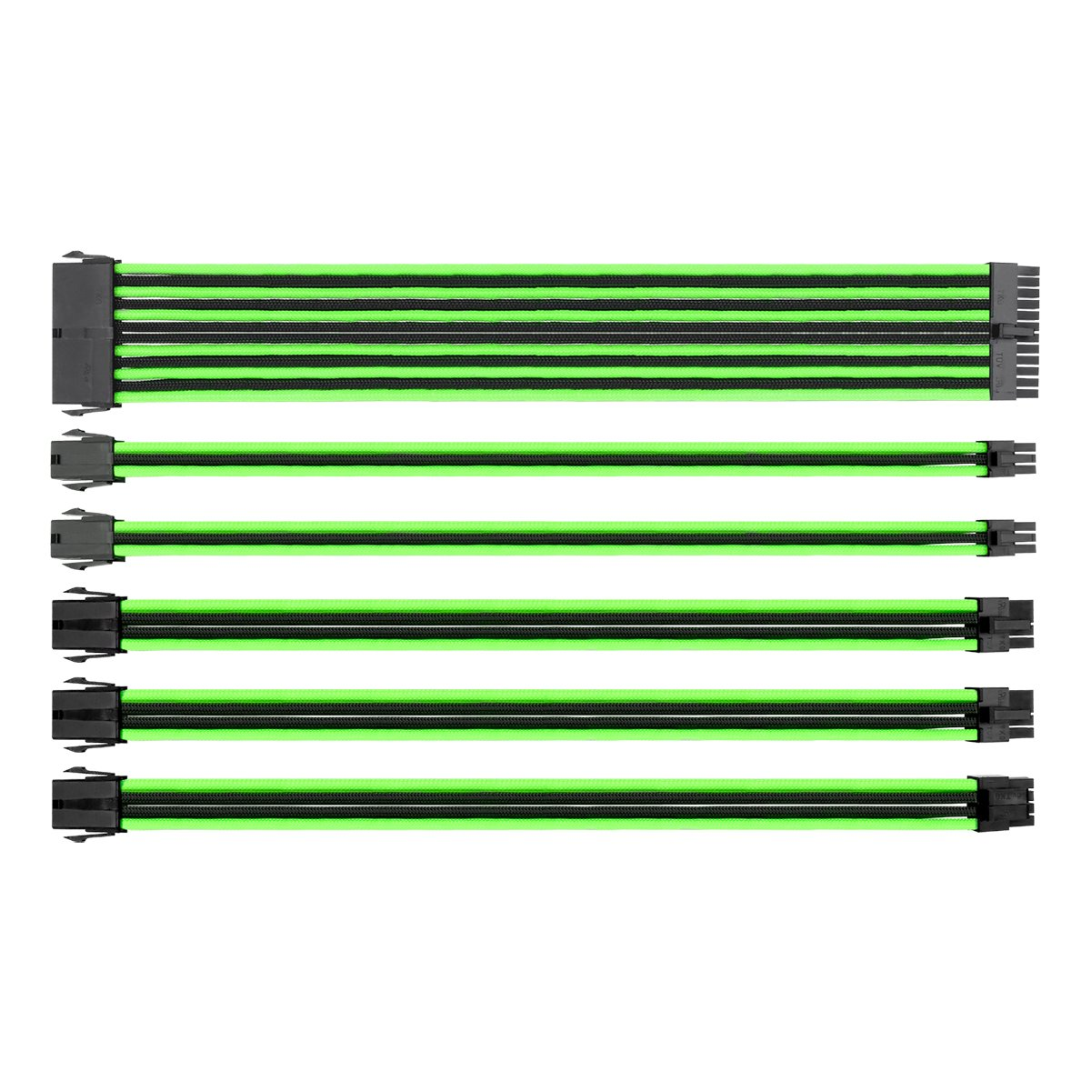 THERMALTAKE TtMod AC-034-CN1NAN-A1 Yeşil/Siyah Power Supply Sleeved Kablo Seti (16 AWG)