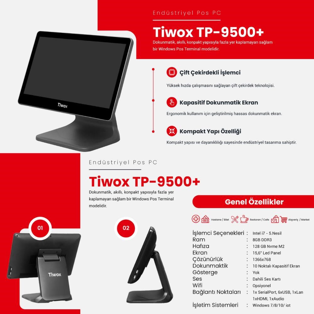 TIWOX TP-9500 PLUS I7 5.GEN 8GB/128GB SSD 15.6