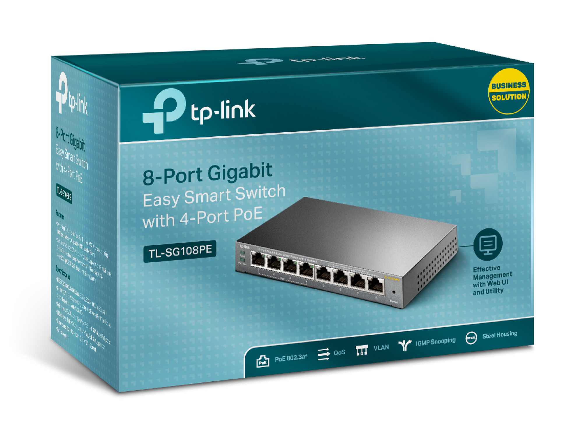 TP-LINK 8port 55w 4port PoE Gigabit Yönetilebilir Switch TL-SG108PE