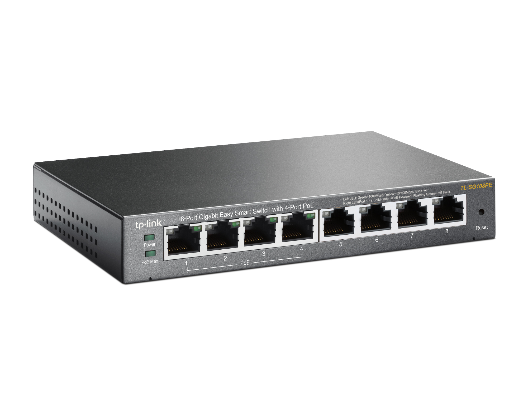 TP-LINK 8port 55w 4port PoE Gigabit Yönetilebilir Switch TL-SG108PE